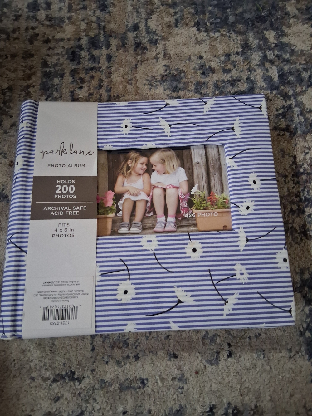 Park Lane Blue and White Floral Stripe Photo Album